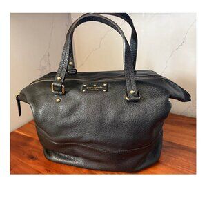 Kate Spade Satchel / Slouch Style Handbag - Black Pebbled Satchel  Like New